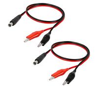 QIANRENON 5,5mm x 2,1mm à Batterie Clip Câble Adaptateur 12V DC 5,5 * 2,1mm mâle à Alligator Clip Alimentation Câble,DC5521 Mesure Cordon, 50cm/19.6in, 2Pcs