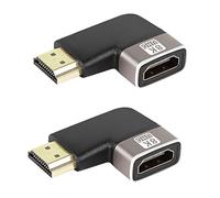 QIANRENON 8K 90 degrés Angle HDMI mâle à Femelle Adaptateur coupleur HDMI 2.1 Angle Droit Prolongateur en Forme de L,8k@60hz HDR,pour TV Projecteur PC Ordinateur Portable PC,2Pcs (Courbe à Gauche)