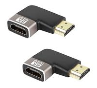 QIANRENON 8K 90 degrés Angle HDMI mâle à Femelle Adaptateur coupleur HDMI 2.1 Angle Droit Prolongateur en Forme de L,8k@60hz HDR,pour TV Projecteur PC Ordinateur Portable PC,2Pcs (pliez à Droite)