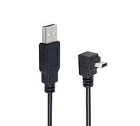 QIANRENON 90°Angle Mini USB Charge Câble Mini USB à USB 2.0 Droit Angle Donnée Extension Câble, pour GPS MP3 carte lecteur numérique appareil photo mobile disque dur,1,5m/4,9ft (Pliez à Up)