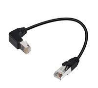 QIANRENON 90°Angle RJ50 Extension Câble Adaptateur RJ50 10P10C Mâle à mâle Droit Angle Ethernet Câble,Cat5E,Blindage,Connexion Microphone pour Données et Radio Mobile,30cm/11.8in (vers Le Bas Coin)
