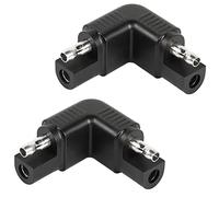 QIANRENON 90 degré Angle SAE Connecteur Adaptateur polarité inversée SAE mâle vers mâle Droit Angle Convertisseur Extender, pour Panneaux Solaire Chargeur de Batterie, 2 Pcs