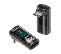 QIANRENON Adaptateur d'affichage numérique USB C coudé à 90° 40 Gbps USB 4.0 type C mâle vers femelle Indicateur de charge Angle droit Connecteur PD140 W 8K Surveillance du courant en temps réel 2