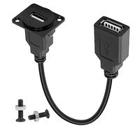 QIANRENON Adaptateur de câble court USB 2.0 femelle vers femelle - Connecteur fixe - Panneau D/XLR - Pour transfert de données - Port USB 2.0 - 23 cm