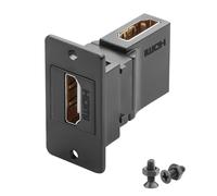 QIANRENON Adaptateur de panneau rectangulaire HDMI 4K - Couplage coudé à 90° - HDMI 2.0 femelle vers femelle - Montage à angle droit - Connecteur d'écran HD - Montage sur mur de bureau - Pour écran