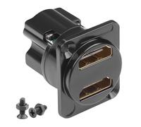 QIANRENON Adaptateur double HDMI 2.0 pour écran HD 4K HDMI 2.0 femelle vers femelle à montage fixe HDTV connecteur 2 ports HDMI traversant prise de montage de cloison, pour projecteur TV, affichage