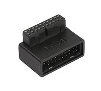 QIANRENON Adaptateur USB 3.0 19/20 broches à 90 degrés mâle vers femelle à angle droit pour carte mère de bureau connecteur interne à angle bas (PH19B)
