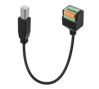 QIANRENON Adaptateur USB B à connexion rapide sans soudure - Câble court USB de type B 2.0 mâle vers terminal à sertir 5 broches - Connecteur USB B à ressort - Pour bricolage/réparation de port USB B,