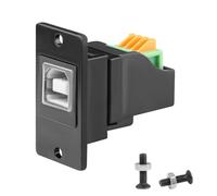 QIANRENON Adaptateur USB B rectangulaire pour panneau de montage Quick Connect sans soudure - Adaptateur USB type B 2.0 femelle vers bornes à sertir 4 broches - Montage fixe - Connecteur d'imprimante