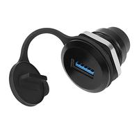 QIANRENON Adaptateur USB3.0 à USB C Embarqué Filetée Fixation 5Gbps Panneau Montage Convertisseur Rond Connecteur, Avec Capuchon Anti-Poussière Étanche