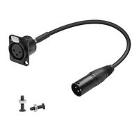 QIANRENON Câble adaptateur XLR - Montage fixe - Câble court - 3 broches XLR femelle vers mâle - Pour éclairage de scène, table de mixage - 35 cm