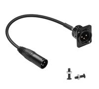 QIANRENON Câble court pour montage de panneau XLR - Adaptateur micro - Plaqué or - Fiche XLR mâle vers mâle - Câble encastrable - Connecteur de montage XLR - Pour éclairage de scène, mixeur de son, 35