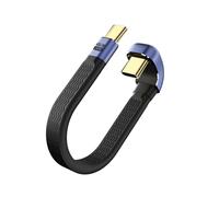 QIANRENON Câble court USB C PD 240 W - 40 Gbps - Type C 4.0 mâle vers fiche U - Plat - Câble de données souple - USB4.0 C - Fonction complète 8 K @ 60 Hz - Pour smartphone Power Bank - 13 cm