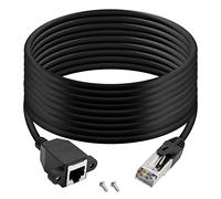 QIANRENON Câble d'extension RJ50 10P10C mâle vers femelle à vis blindé Cat 5E 26 AWG pour radio, scannage, laser, équipement industriel, etc. 5 m