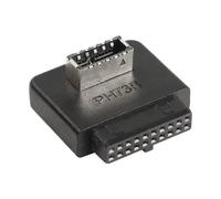 QIANRENON Carte Mère USB3.0 19P/20P à Type-E 90 Degré Adaptateur Type-E Mâle à Type-C Femelle Angle Droit Adaptateur, pour Châssis Avant/arrière Extension Type-C Port,PH73B (Encoche Face à intérieur)
