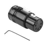 QIANRENON Connecteur microphone compact XLR à 5 broches à souder - Angle réglable à 90° - XLR 5 pôles - Câble fin - Pour réparation DIY - Éclairage de scène DMX Pro Audio - Avec e 0,9 mm