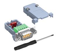 QIANRENON Connecteur série DB9 compact sans soudure, connecteur DB9 plaqué or, pince à sertir, adaptateur D-SUB 9 broches sans soudure, écrou avant, pour réparation d'interface RS232/RS485/RS422