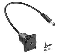 QIANRENON DC 5,5 x 2,1 mm Connecteur d'alimentation à montage sur panneau Câble court DC 5,5 × 2,1 mm mâle vers femelle Adaptateur de montage fixe Prise de charge 12-24 V 3-5 A, pour port