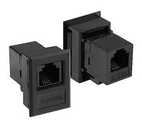 QIANRENON Desktop Connection Box RJ11 Phone Jack CAT3 RJ11 Femelle à Femelle Téléphonique Connecteur RJ11 6P4C Bracket Frame Keystone Jack, Desktop Prises RJ11 Phone Module Plug-in, 2Pcs