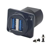 QIANRENON Double USB3.0 Connecteurs de Traversée à Montage sur Panneau 2 USB3.0 Prises Encastrées Femelle-Femelle,Montage sur Panneau de Type D et XLR,pour Le Transfert de Données et la Recharge