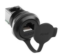 QIANRENON Filetage CAT6 RJ45 - Montage fixe - Connecteur réseau - Angle de 90 ° - RJ45 8P8C femelle vers femelle - Montage Bulkhead - Adaptateur Ethernet RJ45 - Prise encastrée - Capuchon