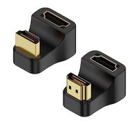QIANRENON HDMI 2.1 U Forme Affichage Adaptateur 8K HDMI 2.1 mâle vers Femelle 180 degrés Angle Ultra HD Connector 3D 8K@60Hz UHD2.1, pour HDTV Laptop Moniteur projecteur, 2 Pcs (1 Positif+1 Inverser)
