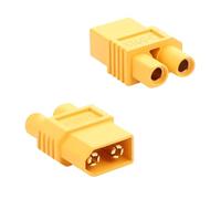 QIANRENON Lot de 2 adaptateurs de batterie XT60 vers EC3 RC 30 A - Connecteur plaqué or XT60 vers femelle EC3 - Adaptateur de courant élevé compact