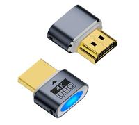 QIANRENON Lot de 2 adaptateurs HDMI sans tête pour écran factice - 1080P 2K 4K @ 60Hz UHD EDID - Avec lumière LED - Pour ordinateur de bureau à distance, systèmes sans tête