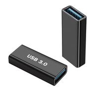 QIANRENON Lot de 2 adaptateurs USB 3.0 femelle vers USB 3.0 femelle USB 3.0 - 5 Gbps/10 Gbps - 5 V 3 A - Coque en alliage d'aluminium - Pour ordinateur portable, tablette, lecteur USB