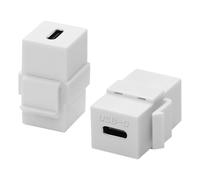 QIANRENON Lot de 2 adaptateurs USB C Keystone femelle 10 Gbps USB type C 3.1 femelle vers femelle Keystone Jack Coupleur USB C Keystone Plaque murale Connecteur module de charge 100 W pour panneaux de