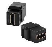 QIANRENON Lot de 2 modules Keystone HDMI 2.0 - Coupleur d'écran HD 4K HDMI femelle vers femelle - Panneau Keystone - Connecteur HDMI Keystone - Plaque murale HDTV - Adaptateur de prise pour plaque