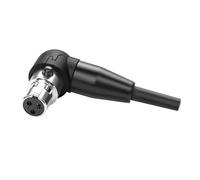 QIANRENON Mini adaptateur XLR à souder coudé à 90 ° - Pour microphone - Plaqué or - 3 broches - Mini XLR femelle - Connecteur soudé - Pour bricolage/réparation Mini XLR