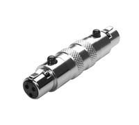 QIANRENON Mini XLR 3 broches plaqué or - Rallonge de microphone - Connecteur mini XLR femelle vers mini XLR femelle - Adaptateur symétrique - Pour microphone sans fil - Casque DJ