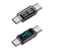 QIANRENON PD140W Adaptateur d'affichage numérique USB 4.0 C mâle vers mâle 40 Gbps USB Type C 4.0 Fonction complète Affichage de la charge Port d'affichage en temps réel Charge pour 8K @ 60Hz OTG