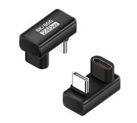 QIANRENON PD240W USB 4.0 C Connecteur en forme de U 80 Gbit/s USB Type C mâle vers femelle Angle de 180 ° Adaptateur de données USB C Full Featured U Angle Convertisseur, 8K UHD, pour smartphone