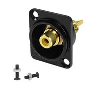 QIANRENON Plaqué Or RCA Panneau Montage Adaptateur RCA Femelle à souder Borne AV Connecteur RCA souder Prise, XLR-Panel/D-Panel Montage, pour Audio vidéo TV Haut-Parleur amplificateur, Jaune