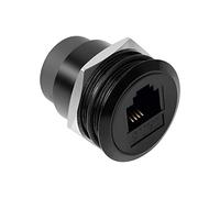 QIANRENON RJ11 Encastré Fileté Montage fixe Adaptateur CAT3 RJ11 6P4C femelle à femelle panneau Montage circulaire connecteur,Connexion des téléphonique ligne modem,Montage sur panneau,bureau,armoire