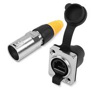 QIANRENON RJ45 Etanche réseau Connecteur CAT6 RJ45 8P8C Panneau Montage Extérieur étanche Adaptateur, RJ45 Réseaux Industriel Connexion Composant, IP65, (RJ45 180° Prises+câble Protection Gaine)