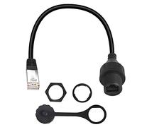 QIANRENON RJ50 étanche Extension Câble CAT5e RJ50 10P10C Mâle vers Femelle Extérieur Communication Câble 10 Conducteurs, IP67, pour Codage Pistolets Équipement Laser Industriel, 40cm/15.8in