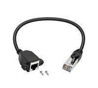 QIANRENON RJ50 Extension Câble RJ50 10P10C mâle à Femelle Réseau Câble RJ50 Panneau Montage Prise Cable Cat 5E 26 AWG, pour Radio Scannage Laser équipement Industriel,30cm/11.8in