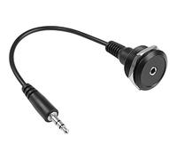 QIANRENON TRS 3.5mm Stéréo Filetée Fixation Rond Connecteur 3.5mm 1/8 TRS Mâle à Femelle Casque d'écoute Montage Court Câble Prise Adaptateur, pour Connexion et Extension Audio Port