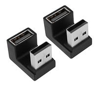 QIANRENON U Angle USB 3.1 Adaptateur Convertisseur 10Gbps USB mâle à Femelle 180 degré Angle Connecteur, pour donnée Transfert,OTG,Charge 3A, pour PC,Ordinateur Portable, 2Pcs (Femme tête en Haut)