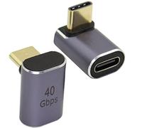 QIANRENON USB C 90°Adaptateur Type C Femelle à Mâle Coupleur à Angle Droit Usb4.0 40Gbps Support Facturation du Transfert De Données HD 8k l'audio Vidéo OTG De Type C, 2 Pcs(pli Vertical)