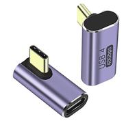 QIANRENON USB C 90°Adaptateur Type C Femelle à Mâle Coupleur à Angle Droit Usb4.0 40Gbps Support Facturation du Transfert De Données HD 8k l'audio Vidéo OTG De Type C, 2 Pcs(pli Vertical)