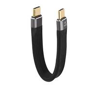 QIANRENON USB C vers USB C court Câble, USB3.1 Type C Mâle au mâle Câble souple plat commode,10 Gbps 100 W PD Charge rapide USB 3.2 Gen 2,13cm(5.1in)