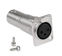 QIANRENON XLR Femelle vers Mâle Panneau Montage Connecteur 3Pin Adaptateur Coupleur Traversée pour Table de Mixage Appareil Audio, Argent