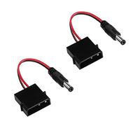 QIANRENONCâble Adaptateur d'alimentation DC5.5 * 2.1 Mâle à 4 Broches Molex Câble Adaptateur 4 Trous 2 Broches 12v DC Alimentation du Ventilateur du Châssis, Lumières LED, Mini LCD, Etc.