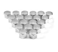 QIANRUIA 20 Pcs Capuchon D'écrou de Roue pour Maserati Grecale Folgore 2025, Capuchons Protection Hexagonal Écrou Cache-Boulons Décoration Extérieure,Silver-21mm