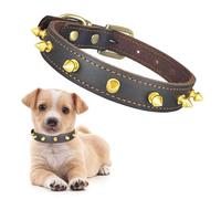 Qianruida Collier en Cuir Clouté à Pointes pour Chien, Anti-Morsure Réglable Individualité Collier, Rivet Spike Colliers pour Petits Chiens de Taille Moyenne - S