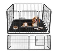Qianruida Parc Chien Enclos Chiot 91 X 61 Cm 4 Panneaux Parc pour Petit Chien Enclos Chiot avec Porte Parc Chiot Interieur Canard Lapin Rongeur Petits Animaux - Noir